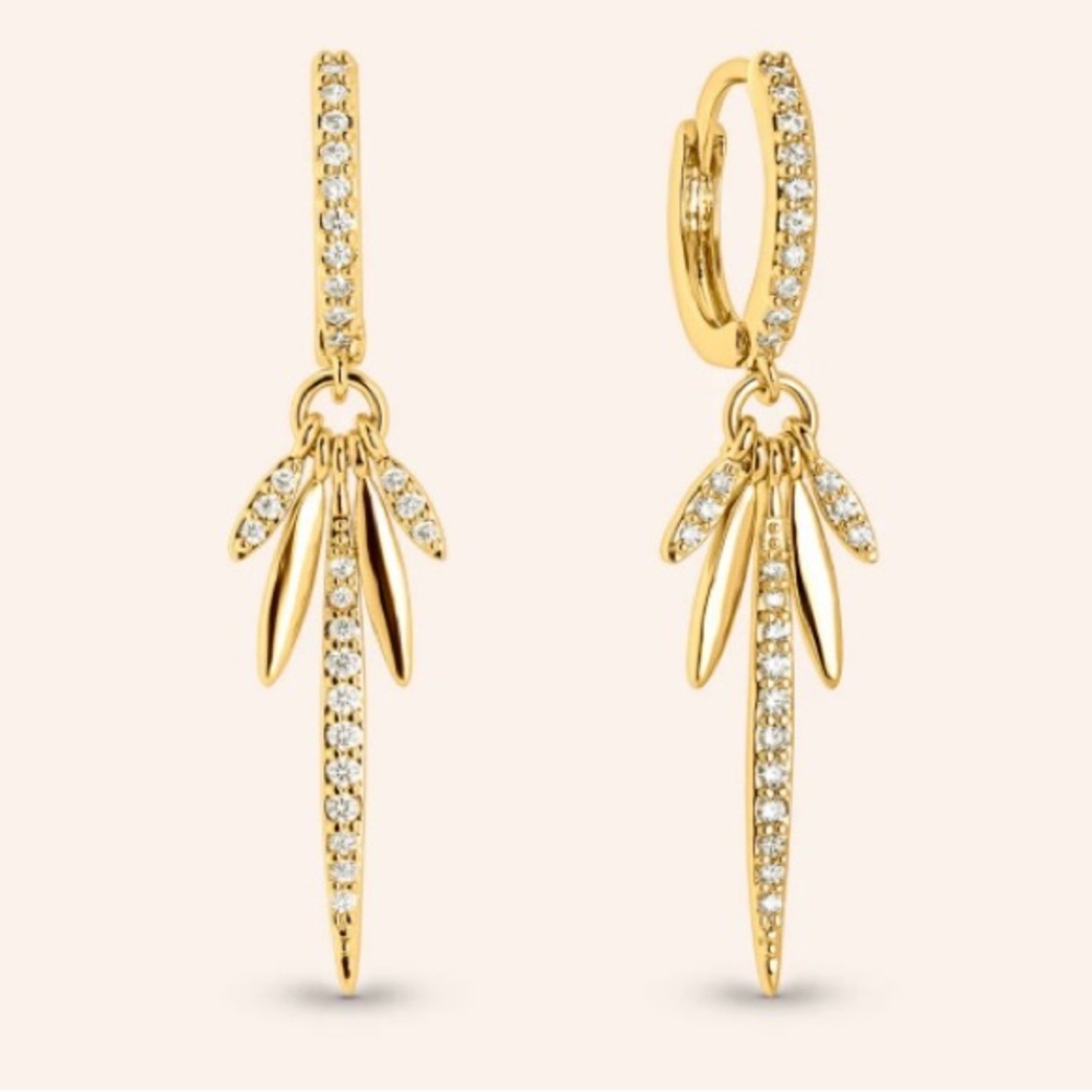 Daniela Swaebe Paradise Pave Spiked  Dangle Earrings
